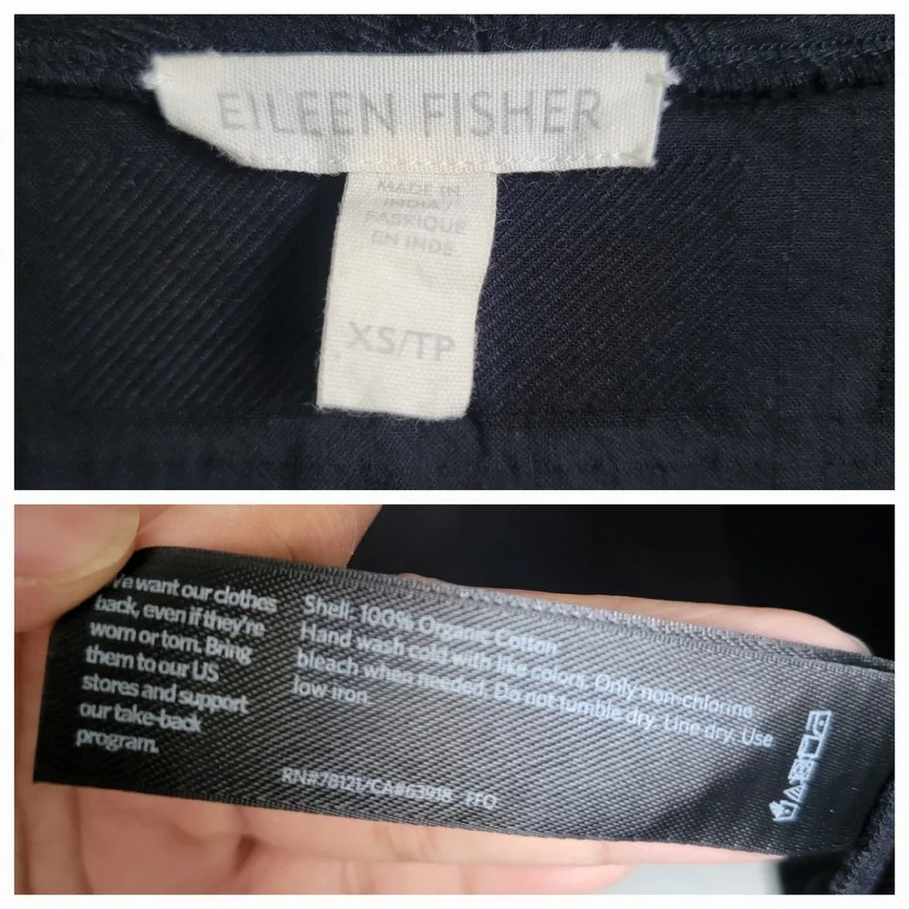 EILEEN FISHER Black Organic Cotton Textured Kimono Jacket 3/4‎ Sleeve Open Front